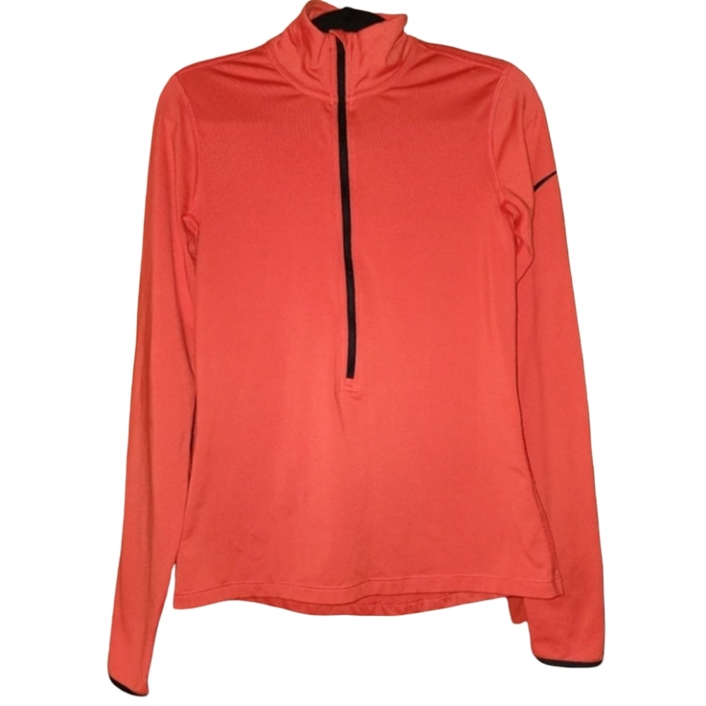 NIKE Pro Women's Dri-FIT Half-Zip Long Sleeve Running Pullover Orange EUC, Sz M